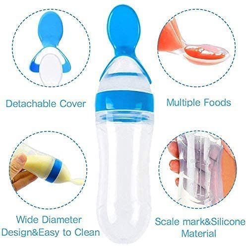 2022_11_3 Baby Spoon Feeder Silicone Bottle Feeding (Random Color)