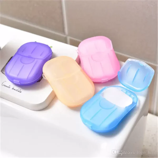 Portable Outdoor Travel Soap Paper Washing Hand Bath Clean Scented Slice Sheets Disposable Boxes Soap Mini Paper Soap
