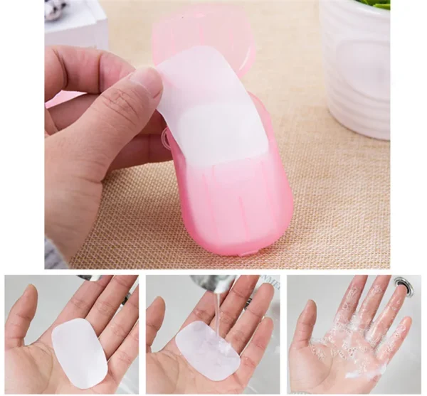 Portable Outdoor Travel Soap Paper Washing Hand Bath Clean Scented Slice Sheets Disposable Boxes Soap Mini Paper Soap