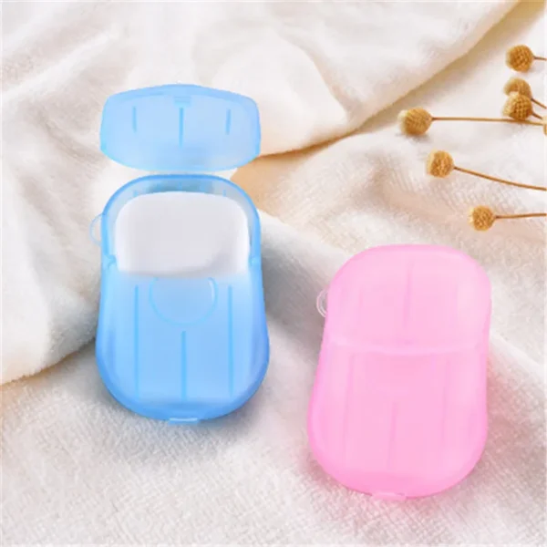 Portable Outdoor Travel Soap Paper Washing Hand Bath Clean Scented Slice Sheets Disposable Boxes Soap Mini Paper Soap