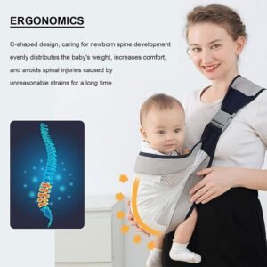 2023_05_Baby-Sling-Carrier5 Baby Carrier, Ergonomic Baby Strap one Shoulder Labor-Saving Polyester Baby Half Wrapped Sling (Random Color)