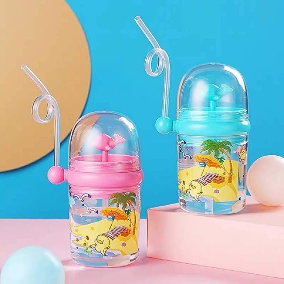 Children Whale Spray Cup Sippy Bottle Cartoon Baby with Sippy Kettle Outdoor Portable Children's Cup (Random Color)