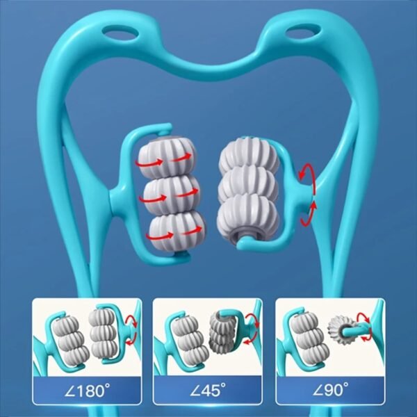 2024_10_A66f77bf759ce4243b2d974bea2136b5 6 Wheel Pressure Point Neck Massager Relieve Neck, Back And Shoulder Pain (Random Color)