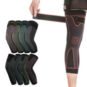 42ec473f4d3dc65f4687ccf09112cae8 1 Piece Adjustable Compression Knee Support Brace | Breathable Elastic Knee Pad With Strap For Pain Relief, Sports Protection, And Joint Support (With Box)